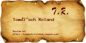 Tomásch Roland névjegykártya
